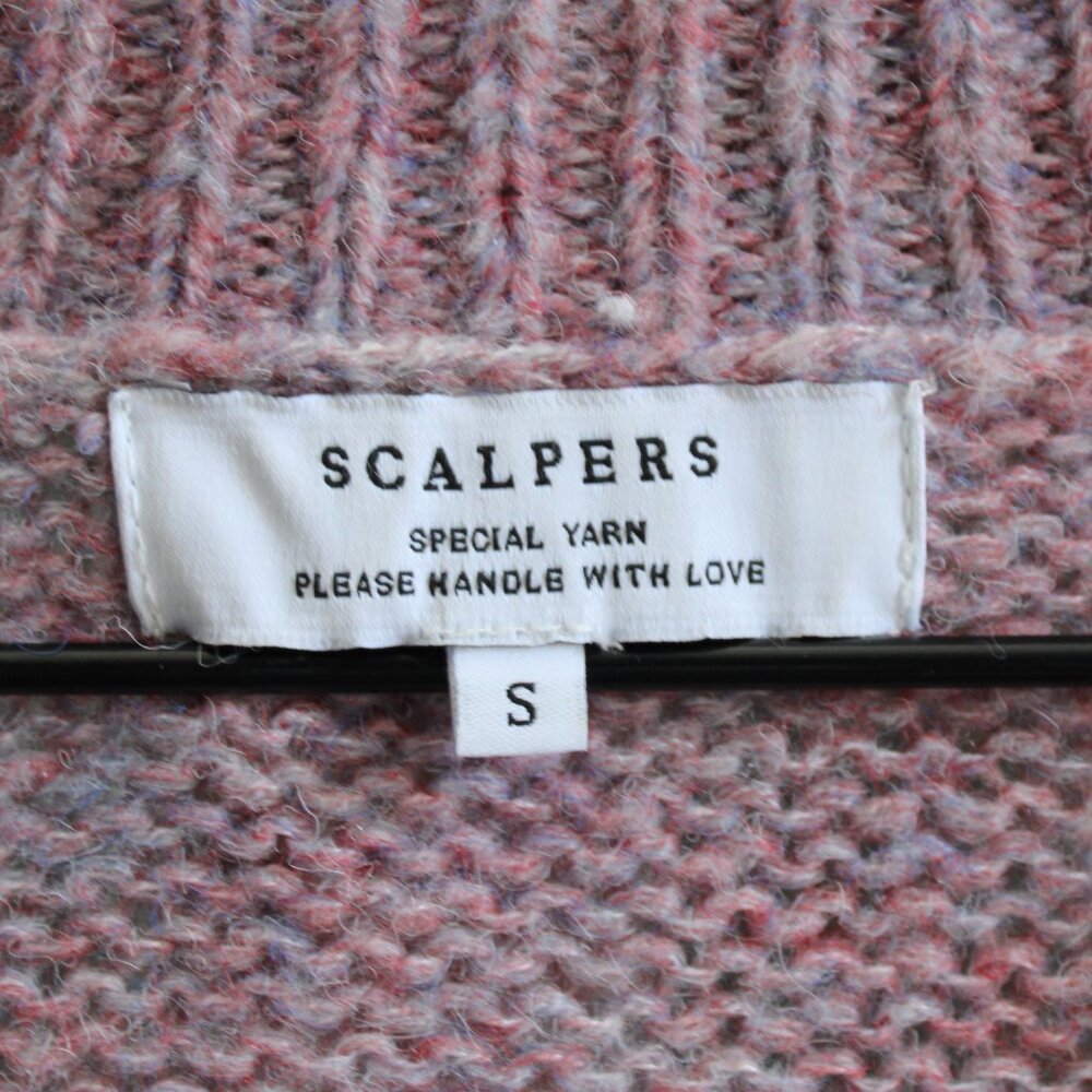 Scalpers Purple Blue Ombre Wool Alpaca Blend V-Neck Pullover Sweater Size Small - Picture 3 of 7